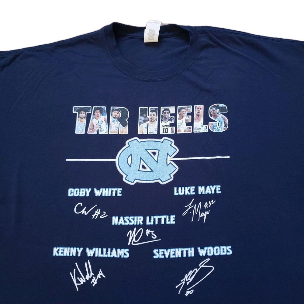North Carolina Tar Heels Size 2XL Mens Player Signature T-Shirt NCAA Basketball